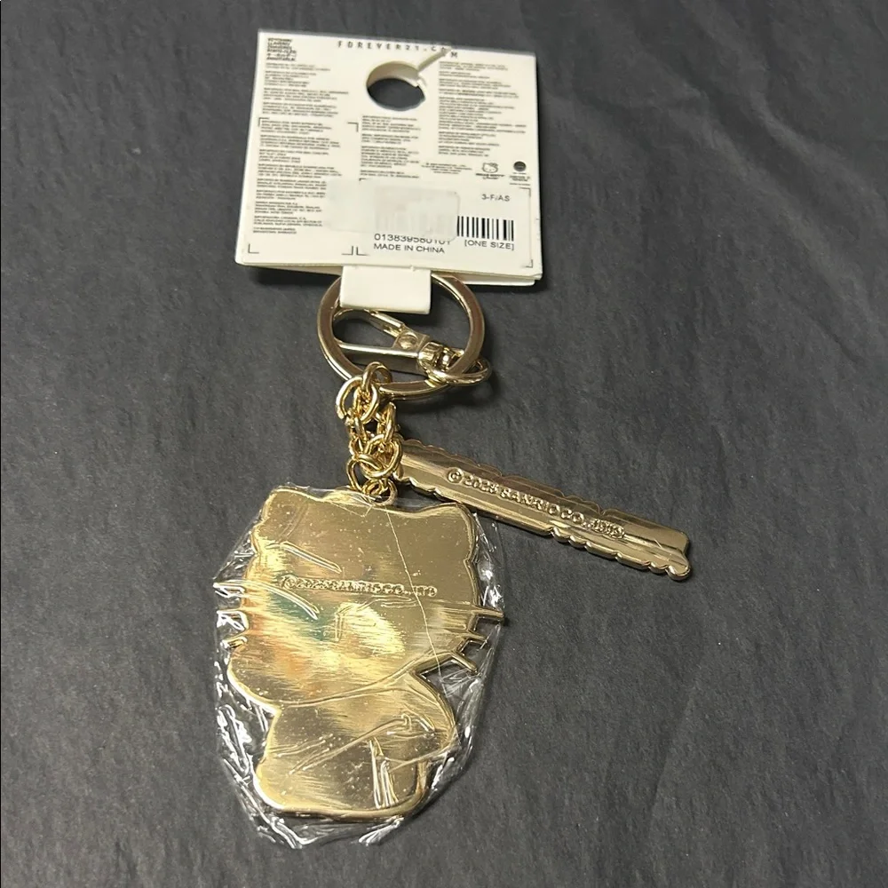Hello Kitty Red Pink White Gold Keychain Charm